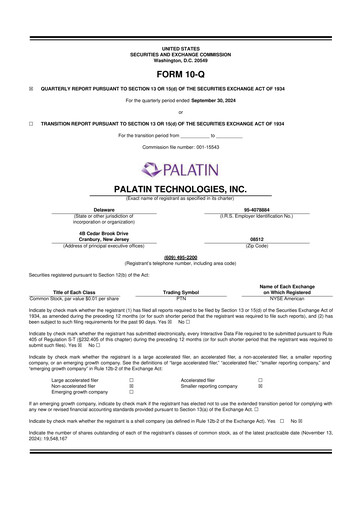 Thumbnail Palatin Technologies 10-Q Quarterly Report FY2024 