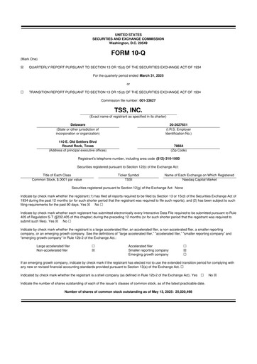 Thumbnail TSS, Inc. 10-Q Quarterly Report FY2025 