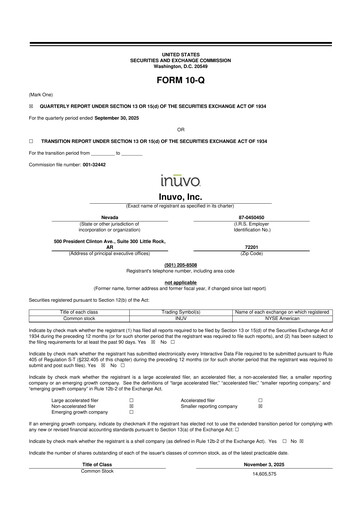 Miniature Inuvo 10-Q Rapport trimestriel 2025 