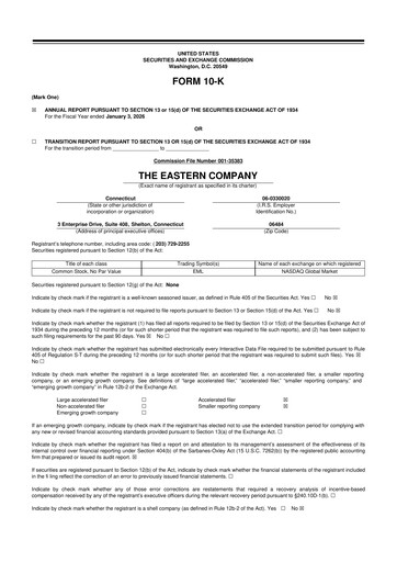 Thumbnail The Eastern Company 10-K Annual Report 2026