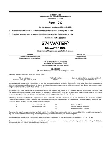 Thumbnail 374Water 10-Q Quarterly Report FY 