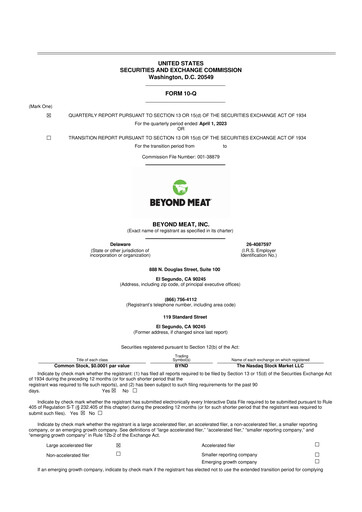 Vorschaubild Beyond Meat 10-Q Quartalsbericht 2023 