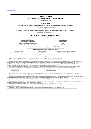 Thumbnail Blue Owl Capital Corporation 10-K Annual Report 2022