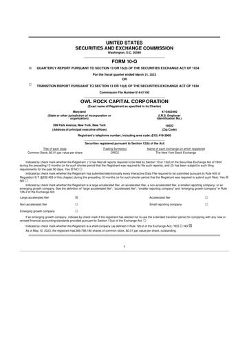 Thumbnail Blue Owl Capital Corporation 10-Q Quarterly Report FY2023 