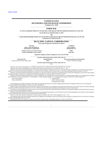 Thumbnail Blue Owl Capital Corporation 10-K Annual Report 2024