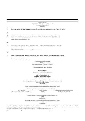 Thumbnail TORM 20-F Annual Report 2023