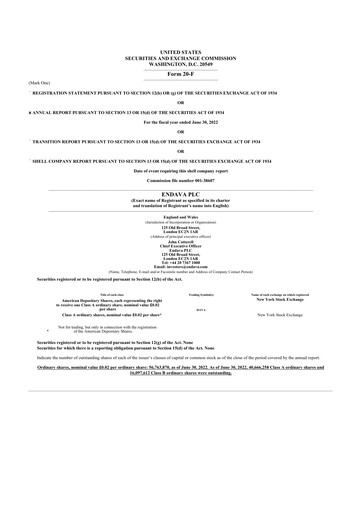 Thumbnail Endava 20-F Annual Report 2022