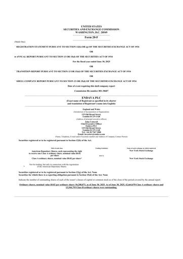 Thumbnail Endava 20-F Annual Report 2025