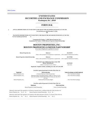 Thumbnail BXP, Inc.
 10-K Annual Report 