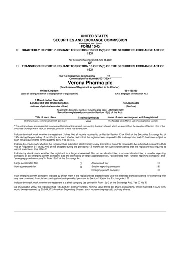 Miniature Verona Pharma 10-Q Rapport trimestriel 2022 