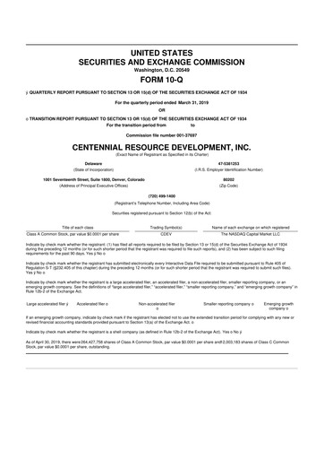 Thumbnail Permian Resources 10-Q Quarterly Report FY2019 