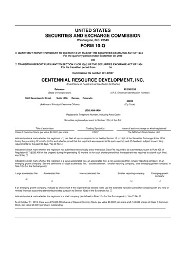 Thumbnail Permian Resources 10-Q Quarterly Report FY2019 