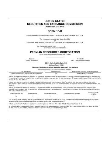 Thumbnail Permian Resources 10-Q Quarterly Report FY2023 