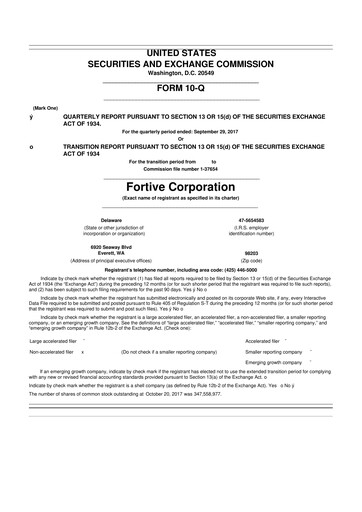 Thumbnail Fortive 10-Q Quarterly Report FY2017 