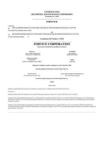 Thumbnail Fortive 10-K Annual Report 2018