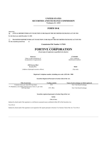 Thumbnail Fortive 10-K Annual Report 2020