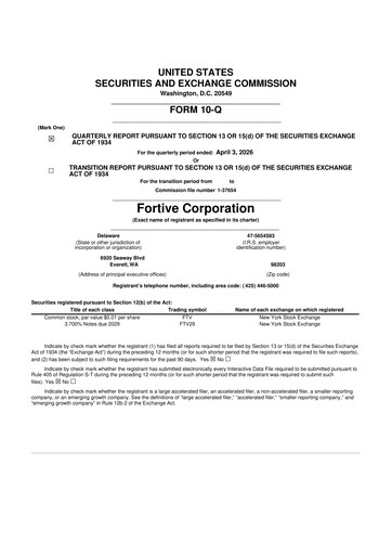 Thumbnail Fortive 10-Q Quarterly Report FY 