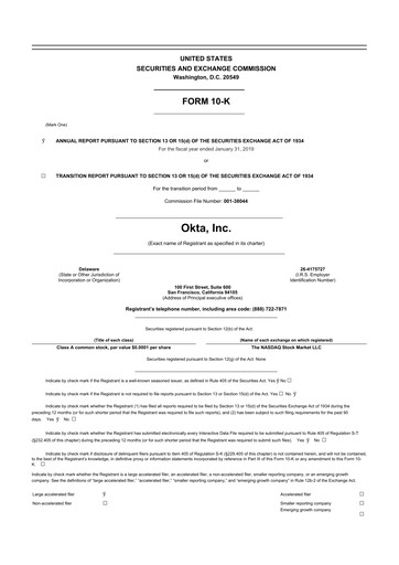 Thumbnail Okta 10-K Annual Report 2019