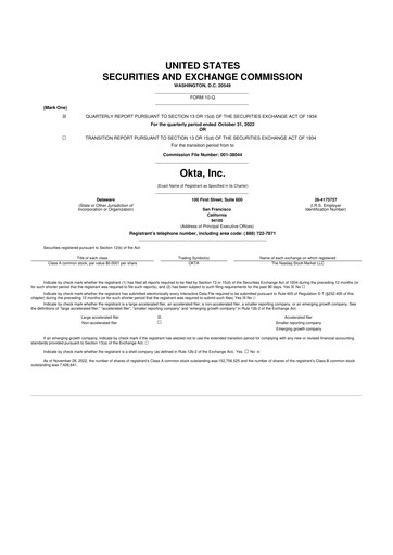 Thumbnail Okta 10-Q Quarterly Report FY2023 