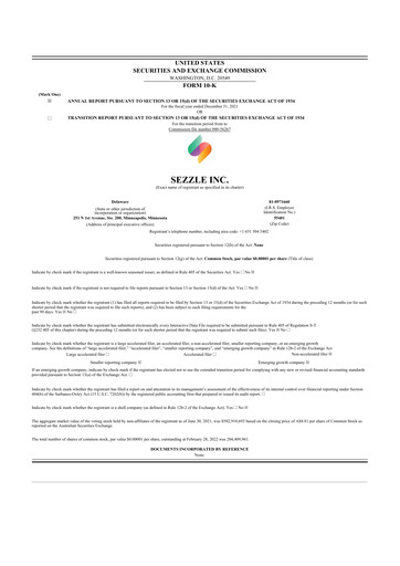 Thumbnail Sezzle 10-K Annual Report 2021