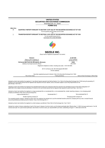Thumbnail Sezzle 10-Q Quarterly Report FY 