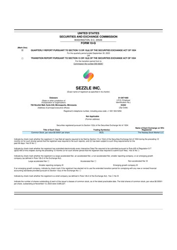 Thumbnail Sezzle 10-Q Quarterly Report FY 