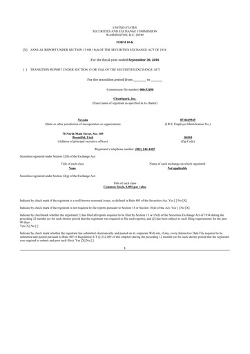 Thumbnail CleanSpark 10-K Annual Report 2018