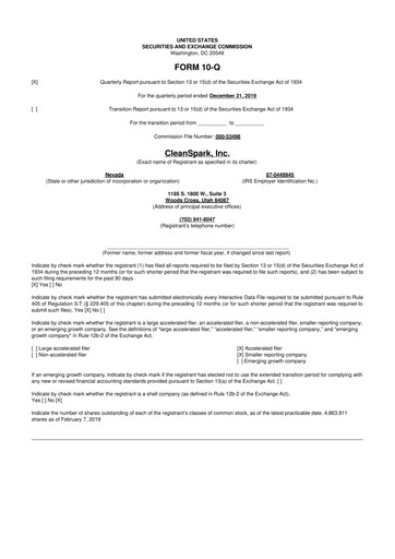 Thumbnail CleanSpark 10-Q Quarterly Report FY2020 