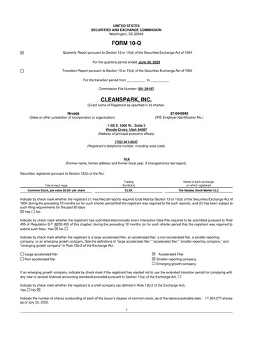 Thumbnail CleanSpark 10-Q Quarterly Report FY2020 