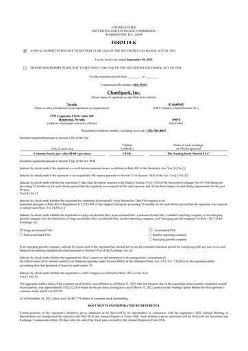 Thumbnail CleanSpark 10-K Annual Report 2021