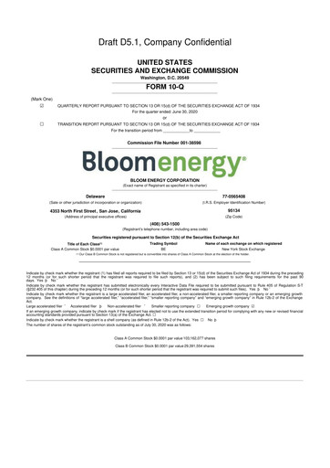 Thumbnail Bloom Energy
 10-Q Quarterly Report FY2020 