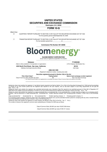 Thumbnail Bloom Energy
 10-Q Quarterly Report FY2020 