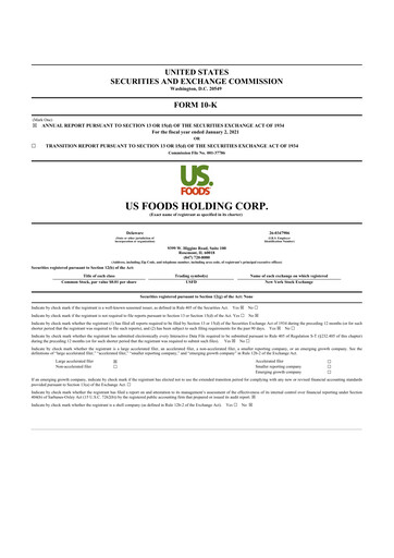 Thumbnail US Foods 10-K Annual Report 2020
