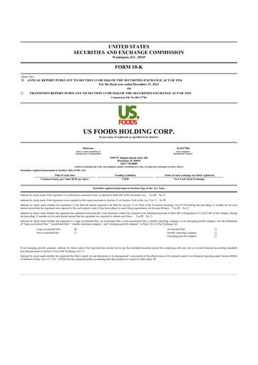 Thumbnail US Foods 10-K Annual Report 2022