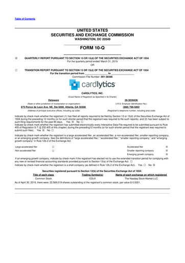 Thumbnail Cardlytics
 10-Q Quarterly Report FY2019 