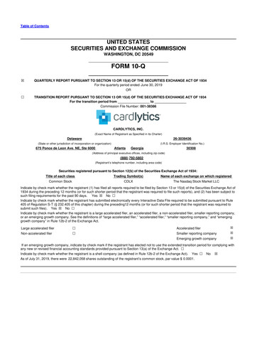 Thumbnail Cardlytics
 10-Q Quarterly Report FY2019 