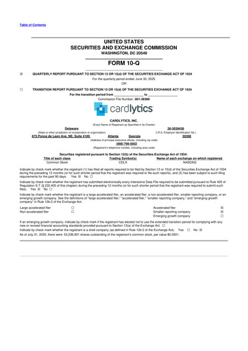 Thumbnail Cardlytics
 10-Q Quarterly Report FY2025 