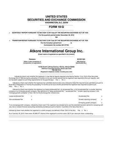 Vorschaubild Atkore 10-Q Quartalsbericht 2019 