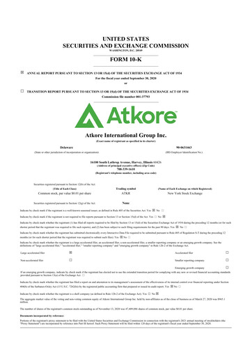 Thumbnail Atkore 10-K Annual Report 2020