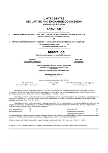 Vorschaubild Atkore 10-Q Quartalsbericht 2021 