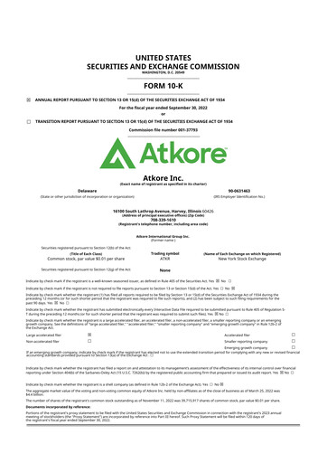 Thumbnail Atkore 10-K Annual Report 2022