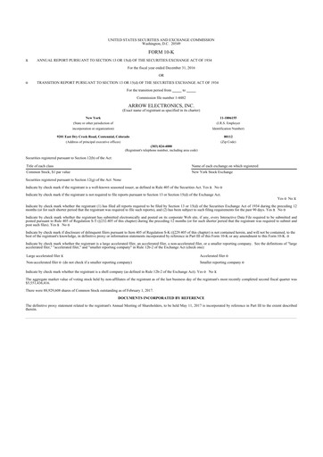 Thumbnail Arrow Electronics
 10-K Annual Report 2016