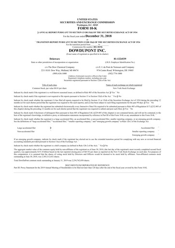 Thumbnail Dupont De Nemours 10-K Annual Report 2018
