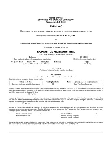 Thumbnail Dupont De Nemours 10-Q Quarterly Report FY2020 