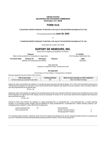 Thumbnail Dupont De Nemours 10-Q Quarterly Report FY2023 
