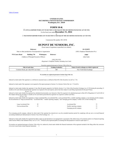 Thumbnail Dupont De Nemours 10-K Annual Report 2024