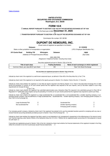 Thumbnail Dupont De Nemours 10-K Annual Report 2025