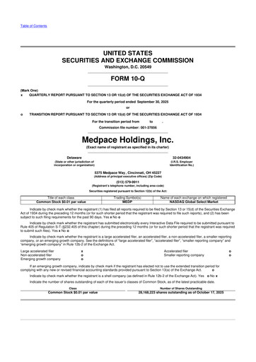 Vorschaubild Medpace 10-Q Quartalsbericht 2025 