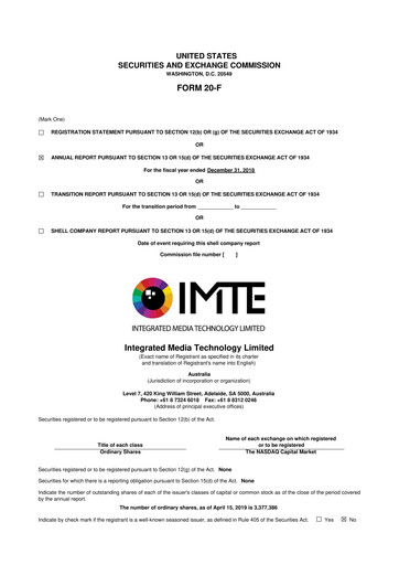Thumbnail Integrated Media Technology Limited 20-F Annual Report 