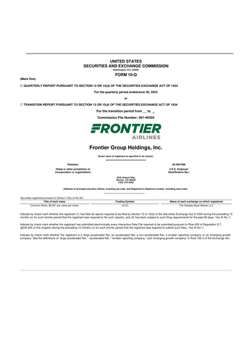 Thumbnail Frontier Airlines 10-Q Quarterly Report FY2024 